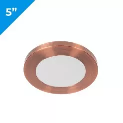 5” LED Downlight W/ Rose Gold Trim - 6W Flush Mount Ceiling Light - 360 Lumens - 50 Watt Equivalent - 4000K/3000K - Dimmable - Warm White W/ Brushed Rose Gold Trim