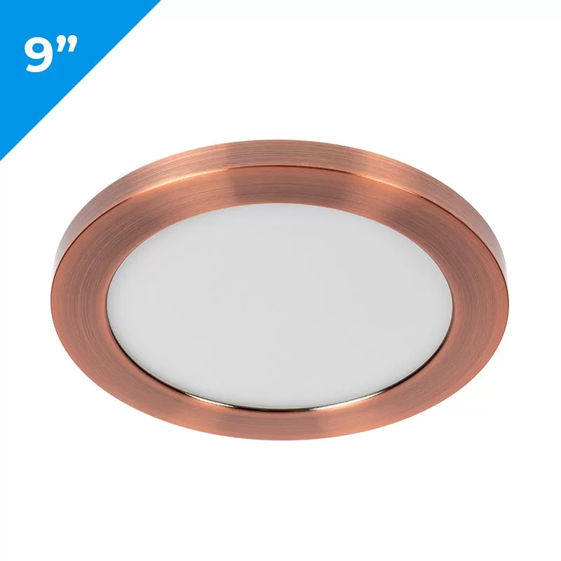 9” LED Downlight W/ Rose Gold Trim - 18W Flush Mount Ceiling Light - 1,440 Lumens - 100 Watt Equivalent - 4000K/3000K - Dimmable 1 9” LED Downlight W/ Rose Gold Trim - 18W Flush Mount Ceiling Light - 1,440 Lumens - 100 Watt Equivalent - 4000K/3000K - Dimmable