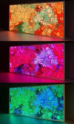 RGB LED Light Panel - 54W Dimmable Even-Glow® Light Fixture - 24 VDC - 595 X 1195mm - RGB -Lighting Decoration Store lpw rgb60120 54 on with print grid