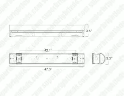 MaxLite 4ft Linear Strip GEN 2 - Control Ready - Selectable Wattage - Selectable CCT - Up To 6,110 Lumens - 23W / 34W / 47W - 3500K / 4000K / 5000K -Lighting Decoration Store ls2 4u23wcscr dim drawing