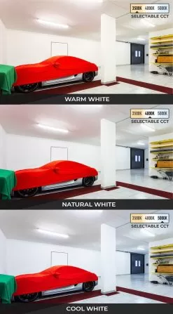 40W Selectable CCT Strip Light Fixture - LED Shop Light - 4' Long - 5400 Lumens - 3500K/4000K/5000K - LSFD-SW3C40W-H -Lighting Decoration Store lsfd sw3c40w h garage space cct with icon