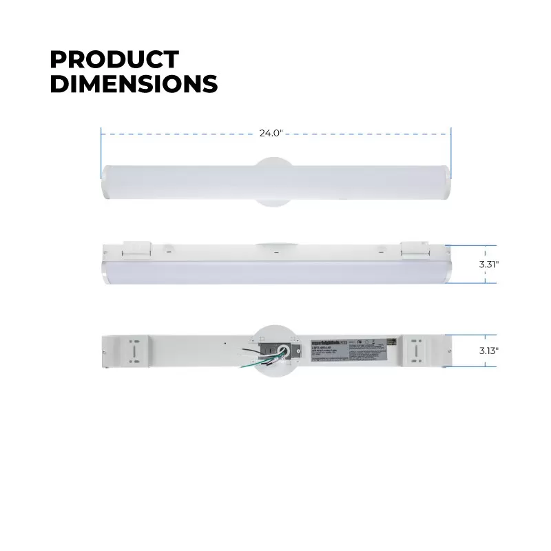 20W LED Strip Light Fixture - LED Shop Light - 2' Long - 2600 Lumens - 4000K/5000K - Cool White 2 20W LED Strip Light Fixture - LED Shop Light - 2' Long - 2600 Lumens - 4000K/5000K - Cool White - Image 2