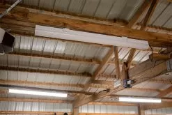 40W LED Strip Light Fixture - LED Shop Light - 4' Long - 5200 Lumens -Lighting Decoration Store lsfd xk4 40 illuminating in garage close up off