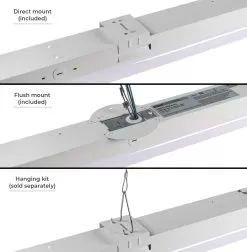 40W LED Strip Light Fixture - LED Shop Light - 4' Long - 5200 Lumens -Lighting Decoration Store lsfd xk4 40 mounting options