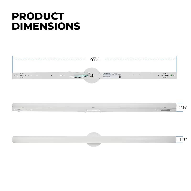 4ft LED Strip Light Fixture - Selectable CCT And Wattage - Up To 5,850 Lumens - 3500K / 4000K / 5000K - 34W / 38W / 45W 3 4ft LED Strip Light Fixture - Selectable CCT And Wattage - Up To 5,850 Lumens - 3500K / 4000K / 5000K - 34W / 38W / 45W - Image 3