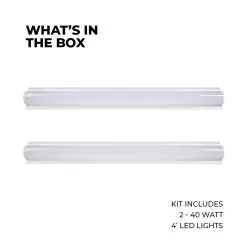 8ft LED Strip Light Retrofit Kit - 80W - 10,400 Lumens - Two 4ft Fixtures - 4000K / 5000K 10 8ft LED Strip Light Retrofit Kit - 80W - 10,400 Lumens - Two 4ft Fixtures - 4000K / 5000K -Lighting Decoration Store lsrd xk4 40 included 2pk kit