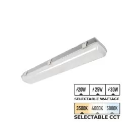 MaxLite 2ft LED Vapor Tight Strip Light - Selectable Wattage And CCT - Up To 3,900 Lumens - 20W / 25W / 30W - 3500K / 4000K / 5000K