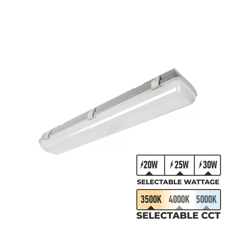 MaxLite 2ft LED Vapor Tight Strip Light - Selectable Wattage And CCT - Up To 3,900 Lumens - 20W / 25W / 30W - 3500K / 4000K / 5000K 1 MaxLite 2ft LED Vapor Tight Strip Light - Selectable Wattage And CCT - Up To 3,900 Lumens - 20W / 25W / 30W - 3500K / 4000K / 5000K