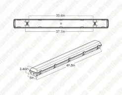 MaxLite 4ft LED Vapor Tight Strip Light - Selectable Wattage And CCT - Up To 6,240 Lumens - 23W / 35W / 48W - 3500K / 4000K / 5000K 9 MaxLite 4ft LED Vapor Tight Strip Light - Selectable Wattage And CCT - Up To 6,240 Lumens - 23W / 35W / 48W - 3500K / 4000K / 5000K -Lighting Decoration Store lsv4u23wcscr dimensional drawings
