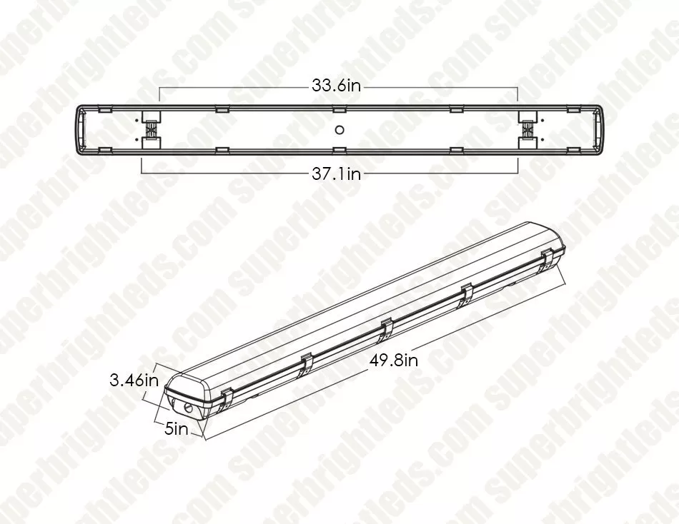 MaxLite 4ft LED Vapor Tight Strip Light - Selectable Wattage And CCT - Up To 6,240 Lumens - 23W / 35W / 48W - 3500K / 4000K / 5000K 5 MaxLite 4ft LED Vapor Tight Strip Light - Selectable Wattage And CCT - Up To 6,240 Lumens - 23W / 35W / 48W - 3500K / 4000K / 5000K - Image 5