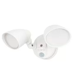 20W Integrated LED Motion Sensor Light - 1,800 Lumens - Adjustable 2 Head Security Light - 4000K - Natural White With White Finish