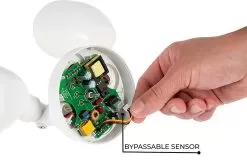 20W Integrated LED Motion Sensor Light - 1,800 Lumens - Adjustable 2 Head Security Light - 4000K - Natural White With White Finish -Lighting Decoration Store masl 40k20w fwh1 bypass sensor 3