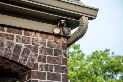 20W Integrated LED Motion Sensor Light - 1,800 Lumens - Adjustable 2 Head Security Light - 4000K - Natural White With White Finish -Lighting Decoration Store masl 40k20w fwh1 close up installed gregs house