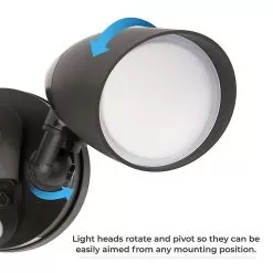 20W Integrated LED Motion Sensor Light - 1,800 Lumens - Adjustable 2 Head Security Light - 4000K - Natural White With White Finish -Lighting Decoration Store masl 40k20w fwh1 rotatable