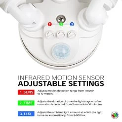 30W Integrated LED Motion Sensor Light - 2,700 Lumens - Adjustable 3 Head Security Light - 4000K - Natural White With Bronze Finish 20 30W Integrated LED Motion Sensor Light - 2,700 Lumens - Adjustable 3 Head Security Light - 4000K - Natural White With Bronze Finish -Lighting Decoration Store masl 40k30w fwh1 graphic