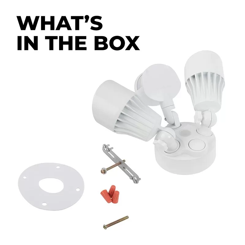 30W LED Security Light - Motion Sensor - 180° Detection - 2 Adjustable Light Heads - 2,550 Lumens - 5000K 6 30W LED Security Light - Motion Sensor - 180° Detection - 2 Adjustable Light Heads - 2,550 Lumens - 5000K - Image 6