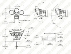 45W LED Security Light - Motion Sensor - 180° Detection - 3 Adjustable Light Heads - 3,825 Lumens - 5000K -Lighting Decoration Store masl 50k45wh