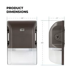 15W Mini LED Wall Pack - Selectable CCT - Integrated Photocell - 2,175 Lumens - 50W MH Equivalent - 3000K / 4000K / 5000K - Selectable White -Lighting Decoration Store mwp2 dimensions 2022