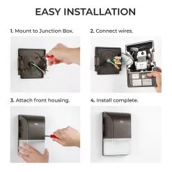 20W Mini LED Wall Pack - Selectable CCT - Integrated Photocell - 2,900 Lumens - 70W MH Equivalent - 3000K / 4000K / 5000K - Selectable White -Lighting Decoration Store mwp2 sw50k15 how to install updated2 2