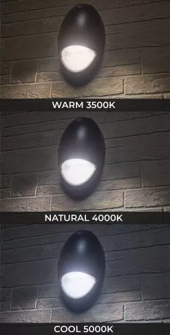 LED Emergency Wall Pack - 15W Mini Outdoor Teardrop Light - Bypassable Photocell - Selectable CCT - 3500K / 4000K / 5000K -Lighting Decoration Store mwpe sw15wd brp cct
