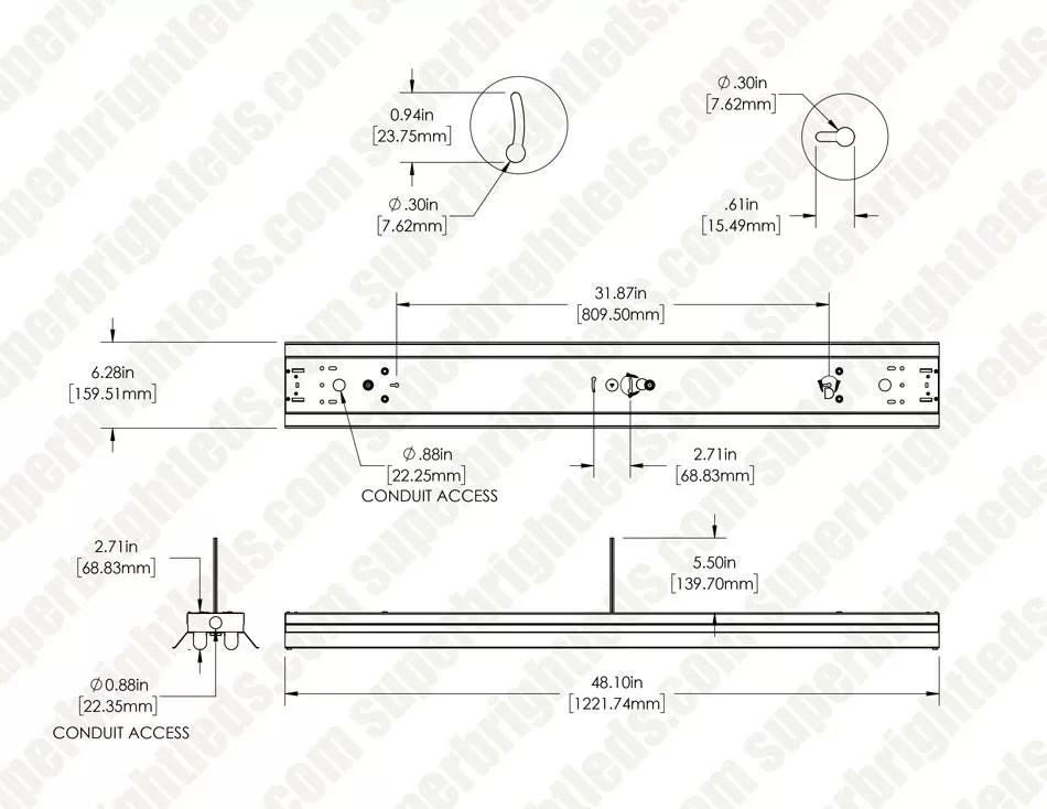 4ft LED Strip Light Fixture With Reflector - 2 Lamp T8 Bulbs - LED Ready - Single Ended - Fixture Only 4 4ft LED Strip Light Fixture With Reflector - 2 Lamp T8 Bulbs - LED Ready - Single Ended - Fixture Only - Image 4
