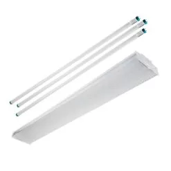 4ft LED Strip Light Fixture With Diffuser Lens - 3 18W T8 Tubes Included - 6900 Lumens - 4000K / 5000K