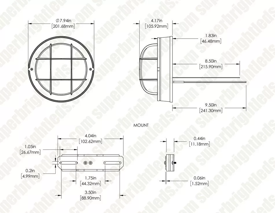 Round 8" Integrated LED Bulkhead Light - Bronze Indoor / Outdoor Wall Sconce - 780 Lumens - 3000K 6 Round 8" Integrated LED Bulkhead Light - Bronze Indoor / Outdoor Wall Sconce - 780 Lumens - 3000K - Image 6