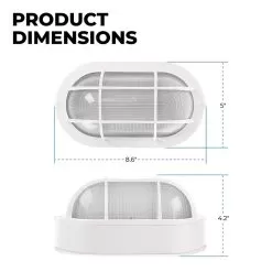 Integrated LED Bulkhead Light - White Indoor / Outdoor Wall Sconce - 780 Lumens - 3000K / 4000K -Lighting Decoration Store ow0104g 12 8x wh dims updated new standard