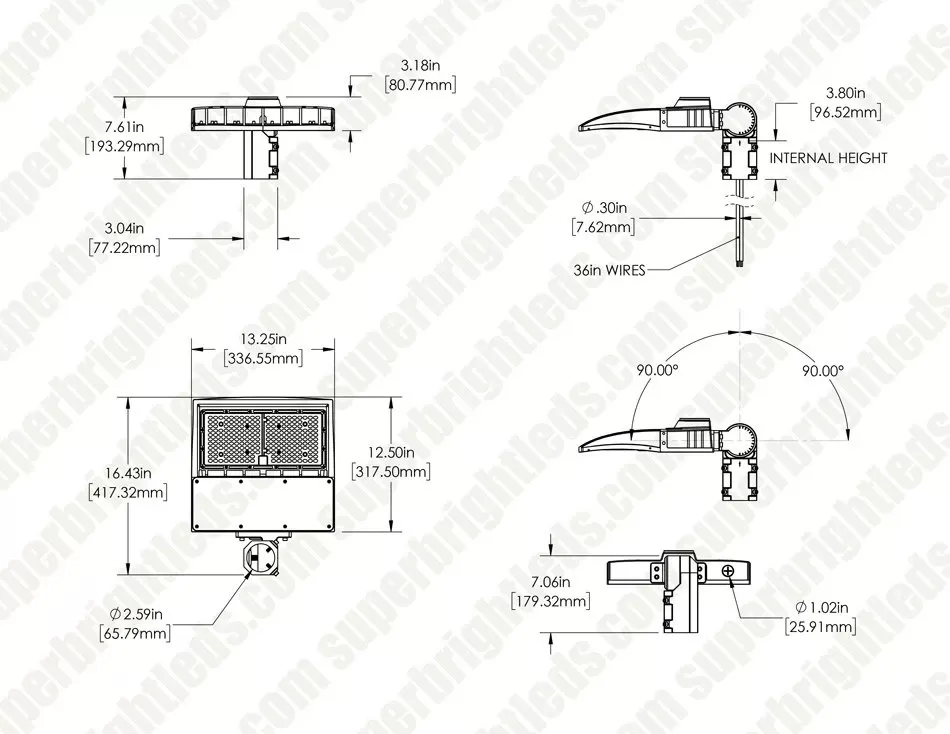 LED Parking Lot Light - 150W Shoebox Area Light - 400W Metal Halide Equivalent - 20,250 Lumens - 5000K - Optional Photocell 5 LED Parking Lot Light - 150W Shoebox Area Light - 400W Metal Halide Equivalent - 20,250 Lumens - 5000K - Optional Photocell - Image 5