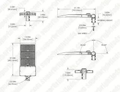 450W LED Parking Lot Area Light - 60,750 Lumens - 5000K - Optional Photocell - With Mount -Lighting Decoration Store plld4 50k450w alt3br1 sf 1 1