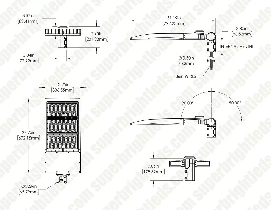 LED Parking Lot Light - 450W Shoebox Area Light - 1500W Metal Halide Equivalent - Optional Photcell - 65,250 Lumens - 5000K - No Photocell 5 LED Parking Lot Light - 450W Shoebox Area Light - 1500W Metal Halide Equivalent - Optional Photcell - 65,250 Lumens - 5000K - No Photocell - Image 5