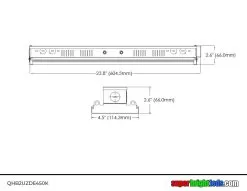 TCP QTL Series - 2' LED High Bay Fixture - 130W - 17,550 Lumens - 320W MH Equivalent - 5000K -Lighting Decoration Store qhb2uzda450k dim drawing 1