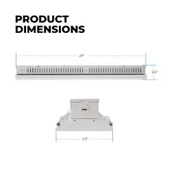 TCP QTL Series - 2' LED High Bay Fixture - 130W - 17,550 Lumens - 320W MH Equivalent - 5000K -Lighting Decoration Store qhb2uzde450k product dims