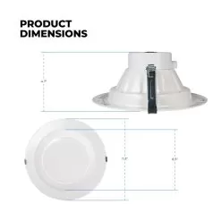 MaxLite 9.5" LED Recessed Universal Downlight - Selectable CCT And Wattage - Dimmable - Up To 3,400 Lumens - 3000K / 3500K / 4000K - 30W / 35W / 40W -Lighting Decoration Store rcf1030wcsdw dimensions