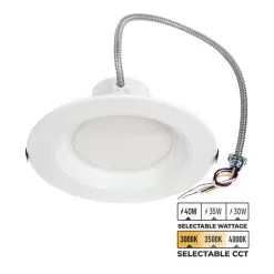 MaxLite 9.5" LED Recessed Universal Downlight - Selectable CCT And Wattage - Dimmable - Up To 3,400 Lumens - 3000K / 3500K / 4000K - 30W / 35W / 40W