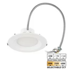 MaxLite 8" LED Recessed Universal Downlight - Selectable CCT And Wattage - Dimmable - Up To 2,000 Lumens - 3000K / 3500K / 4000K - 14W / 17W / 20W