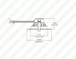 MaxLite 8" LED Recessed Universal Downlight - Selectable CCT And Wattage - Dimmable - Up To 2,000 Lumens - 3000K / 3500K / 4000K - 14W / 17W / 20W -Lighting Decoration Store rcf814wcsdw dimensional drawings