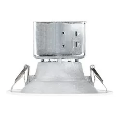 6" LED Retrofit Downlight - Recessed Downlight With Junction Box And Baffle Trim - 75W Equivalent - Dimmable - 960 Lumens 12 6" LED Retrofit Downlight - Recessed Downlight With Junction Box And Baffle Trim - 75W Equivalent - Dimmable - 960 Lumens -Lighting Decoration Store replacement led downlights for 6 inch fixtures 65 watt equivalent led can light replacement intergral junction box 65 lumens profile viewjpg