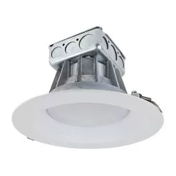 8" Recessed LED Downlight With Built-In Junction Box And Baffle Trim - 190 Watt Equivalent - Dimmable - 2,800 Lumens - Warm White