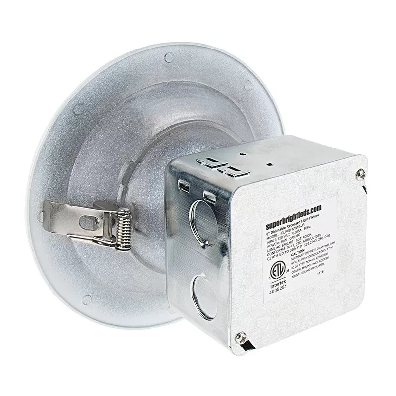 6" LED Retrofit Downlight - Recessed Downlight With Junction Box And Baffle Trim - 75W Equivalent - Dimmable - 960 Lumens 4 6" LED Retrofit Downlight - Recessed Downlight With Junction Box And Baffle Trim - 75W Equivalent - Dimmable - 960 Lumens - Image 4