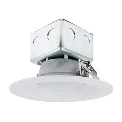 6" Recessed LED Downlight With Built-In Junction Box And Baffle Trim - 60 Watt Equivalent - Dimmable - 650 Lumens - Natural White