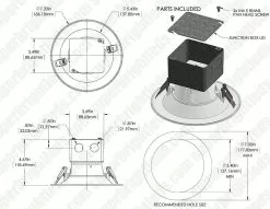 6" LED Retrofit Downlight - Recessed Downlight With Junction Box And Baffle Trim - 75W Equivalent - Dimmable - 960 Lumens 19 6" LED Retrofit Downlight - Recessed Downlight With Junction Box And Baffle Trim - 75W Equivalent - Dimmable - 960 Lumens -Lighting Decoration Store rlf6d xw10 jb assembly for site