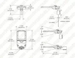 200W LED Roadway Light - 29,000 Lumens - Optional Dusk-To-Dawn Photocell - 750W MH Equivalent - Slipfitter Mount - 5000K 7 200W LED Roadway Light - 29,000 Lumens - Optional Dusk-To-Dawn Photocell - 750W MH Equivalent - Slipfitter Mount - 5000K -Lighting Decoration Store rwlr 50k200t2 1160 pc