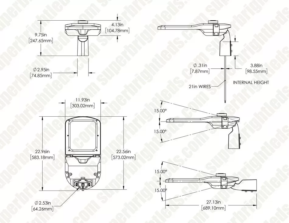 200W LED Roadway Light - 29,000 Lumens - Optional Dusk-To-Dawn Photocell - 750W MH Equivalent - Slipfitter Mount - 5000K 4 200W LED Roadway Light - 29,000 Lumens - Optional Dusk-To-Dawn Photocell - 750W MH Equivalent - Slipfitter Mount - 5000K - Image 4