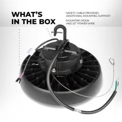 High Voltage LED High Bay Light - 150W - 21,000 Lumens - 400W MH Equivalent - 277-480 VAC - 5000K -Lighting Decoration Store sbl galleryimages highbays 150w whats in the box up1