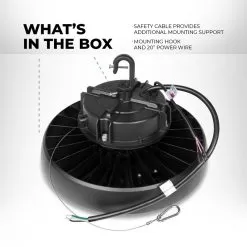 High Voltage LED High Bay Light - 240W - 33,600 Lumens - 1,000W MH Equivalent - 277-480 VAC - 5000K -Lighting Decoration Store sbl galleryimages highbays 240w whats in the box up1