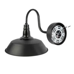 LED Ready Gooseneck Barn Light - Black 14” Shade - Steel Construction - Compatible With Standard E26 Base Bulb -Lighting Decoration Store se 005 back