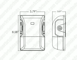 MaxLite Slim GuardMax LED Security Light - Selectable CCT - Selectable Wattage - Integrated Photocell - 150W MH Equivalent - 3000K / 4000K / 5000K - 15W / 25W / 30W -Lighting Decoration Store secs30u wcsbpc dim drawing