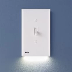 SnapPower SwitchLight Toggle Switch Cover Plate - Integrated LED Lighting - Automatic On/Off Sensor - White Finish - 4000K -Lighting Decoration Store single sl white