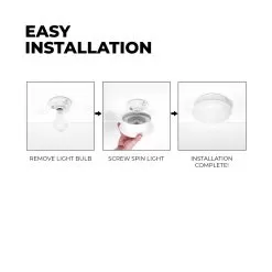 ETi 7" Selectable CCT LED Spin Light Downlight - 11W Flush Mount Ceiling Light - 810 Lumens -Lighting Decoration Store sl 7 81 802 sv n install 1